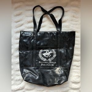 Beverly Hills Polo Club Black Patent Tote Bag | OS
